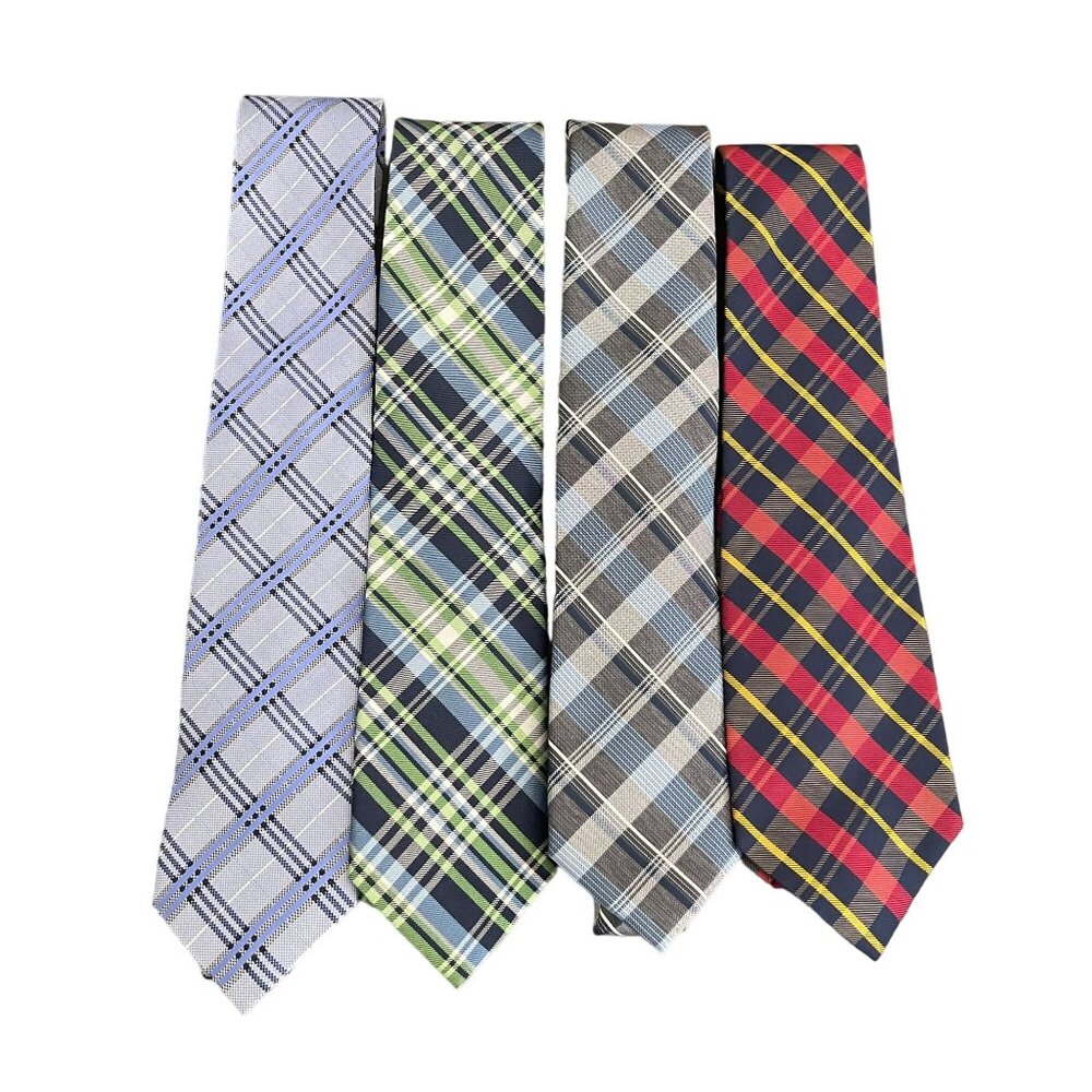 Various Brand Striped Pattern Neck Tie Lot Of 4